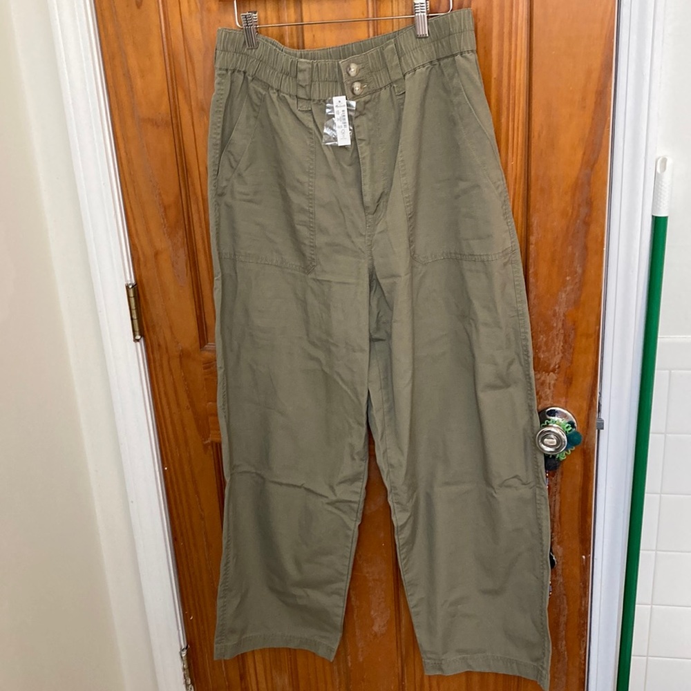 Taupe cargo pants from Madewell. New with Tags. Stretchy waist!